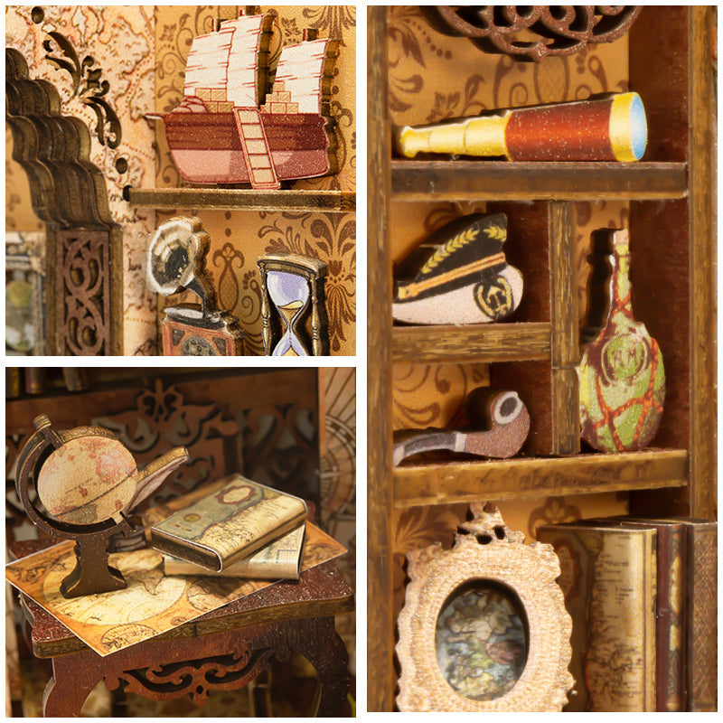 Diorama miniature d’un bureau d’aventurier