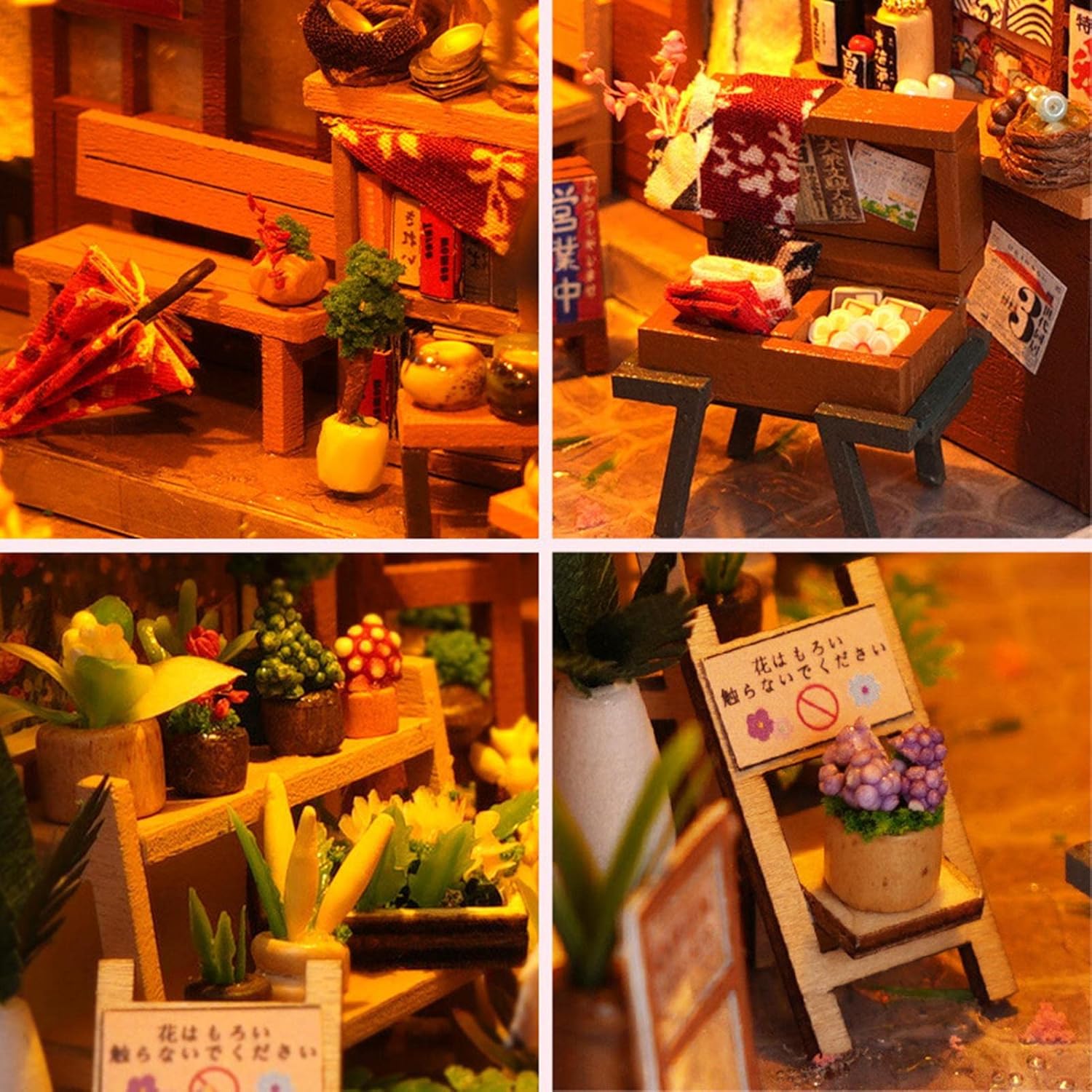 Éléments de maison de poupée miniature de style japonais.