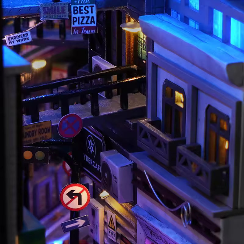 Book Nook Night Cyberpunk