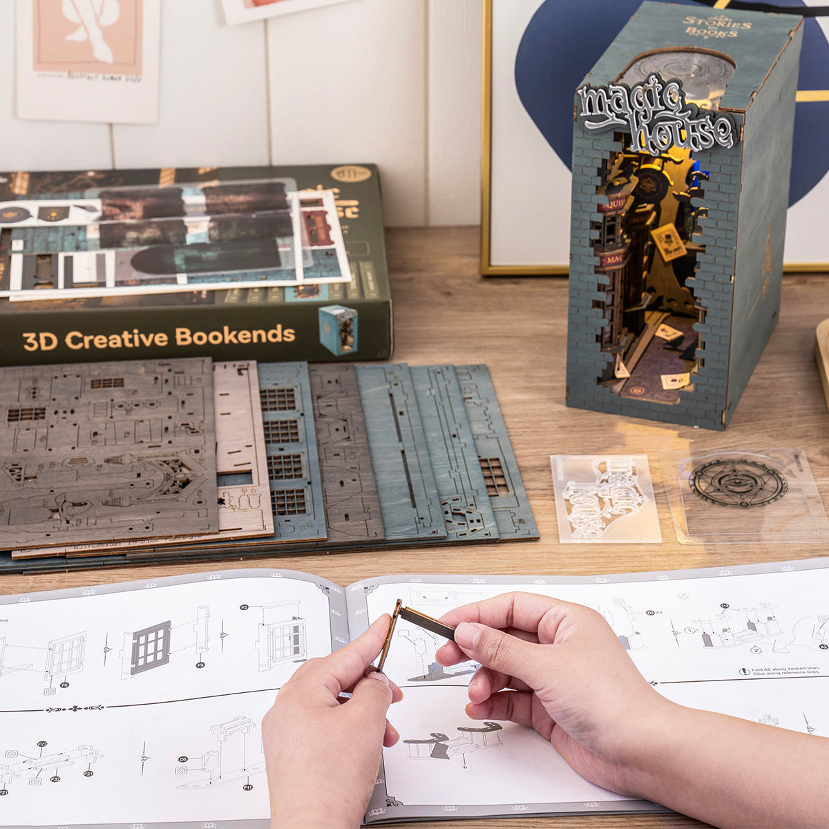 Un kit de serre-livres créatif en 3D.