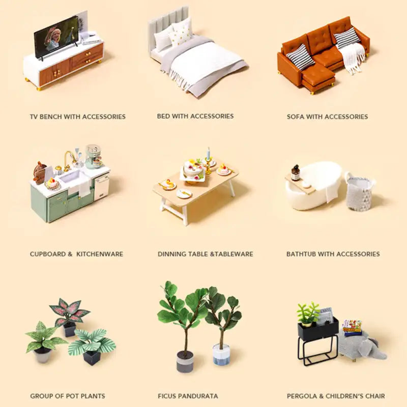 Maison Miniature Vie Confortable
