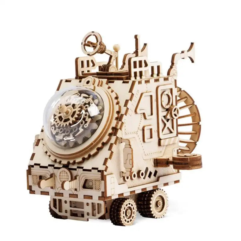 Puzzle 3D Bois Véhicule Spatial Boîte à Musique Mécanique