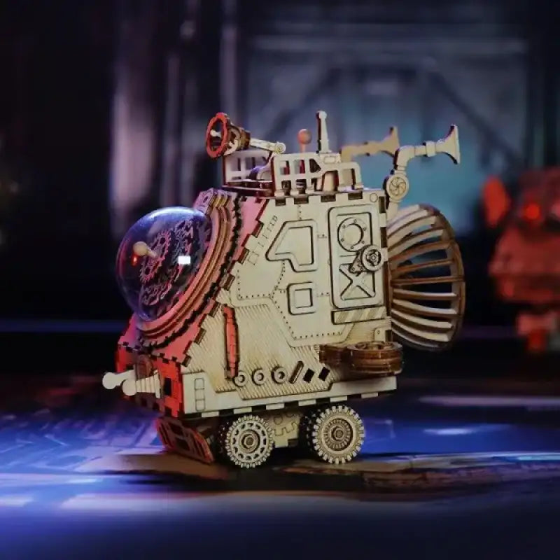 Puzzle 3D Bois Véhicule Spatial Boîte à Musique Mécanique